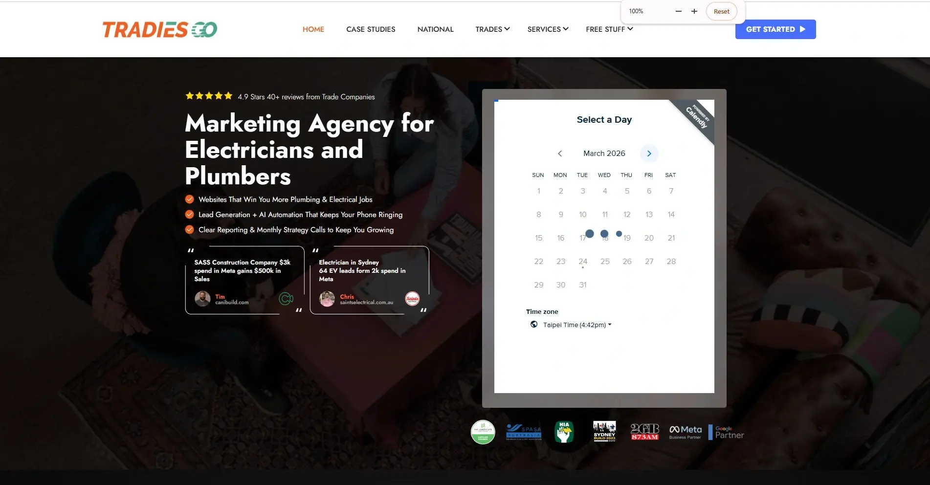 Tradies Go website design – marketing agency for electricians and plumbers